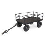 Gorilla Made heavy-duty utility cart with black metal frame and four wheels.