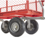 Red heavy-duty cart on four black tires with "GORILLA" text visible on the side.