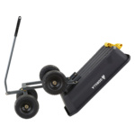 Black utility cart with handle, yellow details, and "GORILLA" logo on side.
