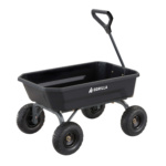 Black Gorilla utility cart with four rugged wheels and a handle.
