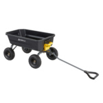 Black Gorilla utility cart with four wheels and a long handle.