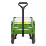 Green utility cart with mesh sides, black handle, and text "GORILLA CARTS".