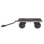 Gorilla Made heavy-duty utility cart with black mesh platform and rubber wheels.