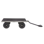 Gorilla Made utility cart with a black platform and four wheels.
