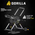 Gorilla Made GRM-200G Quick Assembly Guide shows reel, stand parts; "ALIGN THE GORILLA ICONS FIRST."