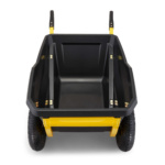 Gorilla Made utility cart, black and yellow, with dual handles and sturdy wheels.