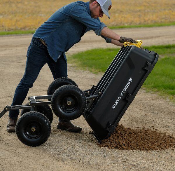 Man pouring dirt out of a GCG-7