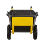 Heavy-duty yellow and black Gorilla Made utility cart with two wheels.