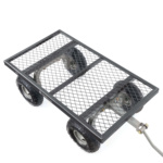Heavy-duty black metal utility cart with mesh surface and rubber tires. Text: "GORILLA".