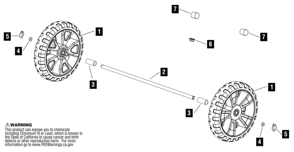 Exploded view of Gorilla Made GCY 80 cart parts with numbered components and warning text.