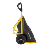 Yellow and black Gorilla Made utility cart with a sturdy handle and wheels.