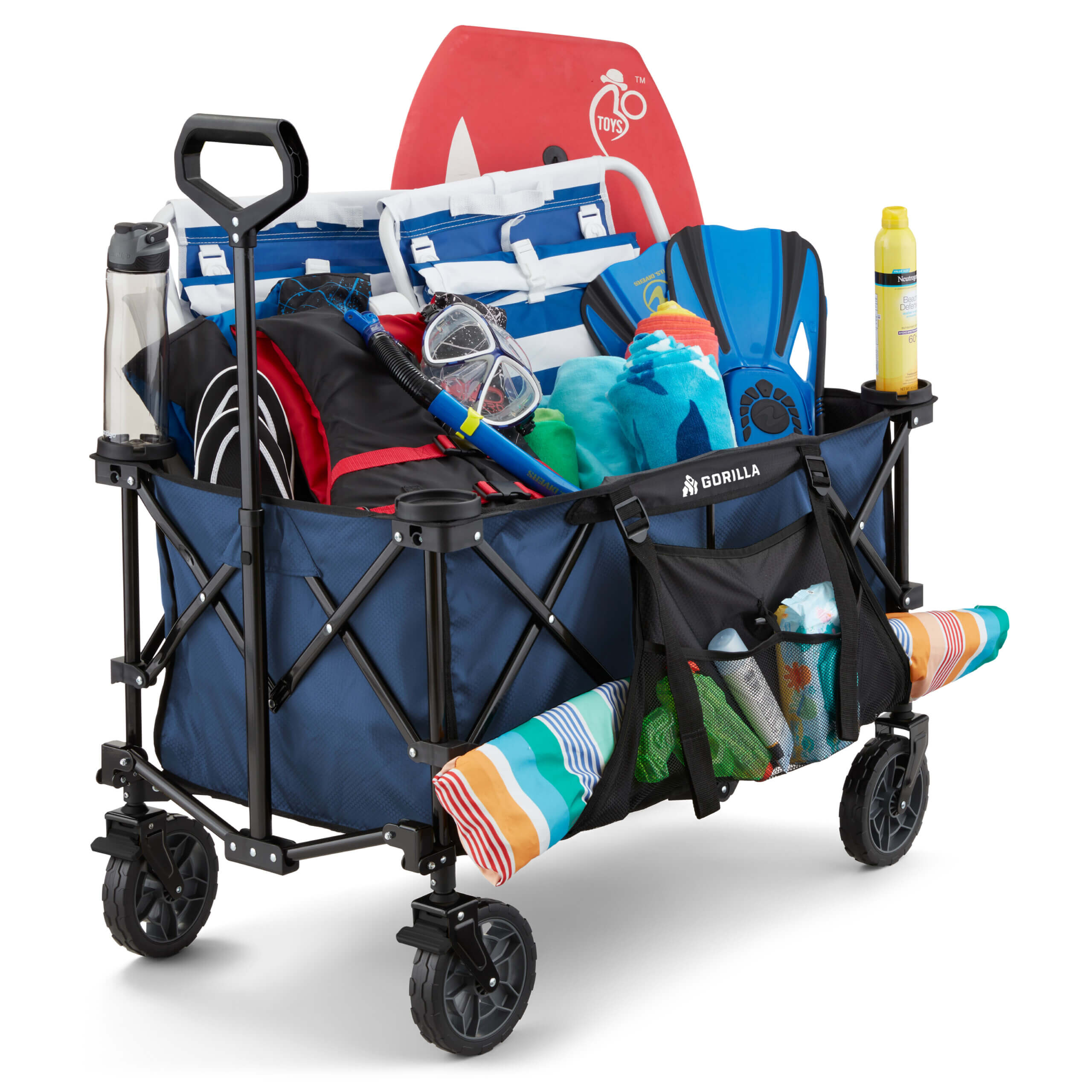 7 Cu. Ft. Collapsible Folding Outdoor Utility Wagon with Oversized Bed view 2