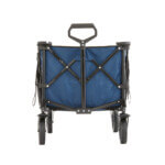 Gorilla Made heavy-duty cart, blue fabric, sturdy frame, and black wheels.