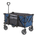 Blue Gorilla Made utility cart with black frame and wheels, logo text "GORILLA".