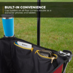 Built-in convenience: Cup holders double as stands for phones and tablets.