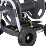 GRC 250G hose reel with sturdy wheels and black reel, designed by Gorilla Made.