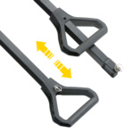 Gorilla Made 2-in-1 towable handle, black, with adjustable length feature shown by yellow arrows.