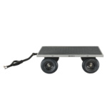 Heavy-duty Gorilla Made cart with black platform, four wheels, and pull handle.