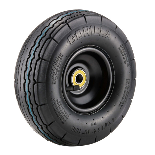 Black Gorilla wheel with text "4.10/3.5-4 10" Tire". Heavy-duty design for utility use.