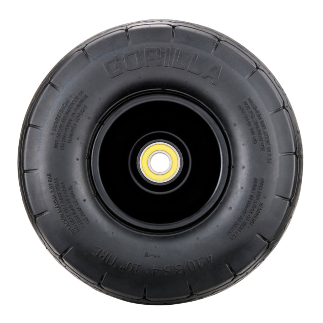 Black Gorilla tire, text reads "4.10/3.5-4 10" Tire", suitable for heavy-duty use.