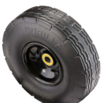 Black Gorilla tire with grooved tread and yellow hub. Text: "GORILLA".