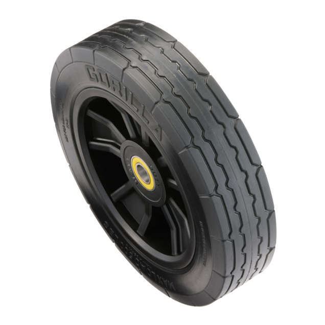 Black Gorilla wheel with yellow center, designed for durability and performance.