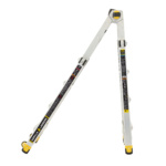 Gorilla Ladders adjustable ladder with yellow base, text: "GORILLA LADDERS".