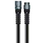 Gray and black garden hose with metal connectors, featured on Gorilla Made product site.