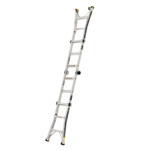 Gorilla Made GMPX 14W ladder, silver, heavy-duty with safety features and black accents.