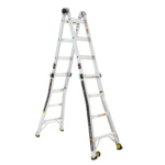 White Gorilla Made multi-position ladder, extended position, six steps visible.