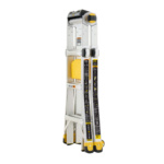 Gorilla Made ladder 15 feet high, yellow accents, 375 lbs capacity, safety tips shown.