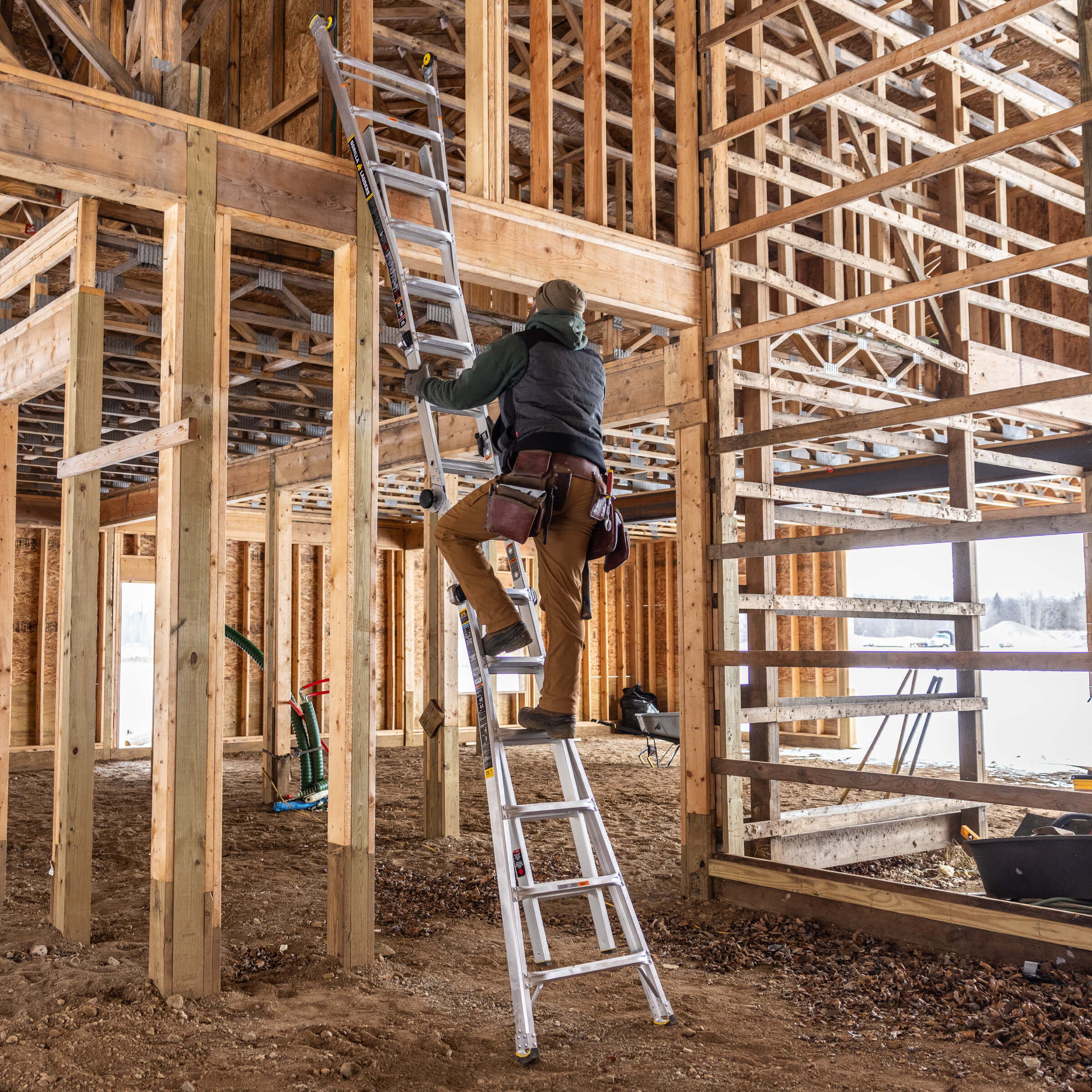 26 ft. Reach MPX Aluminum Multi-Position Ladder with Wheels, 375 lbs. Load Capacity view 2