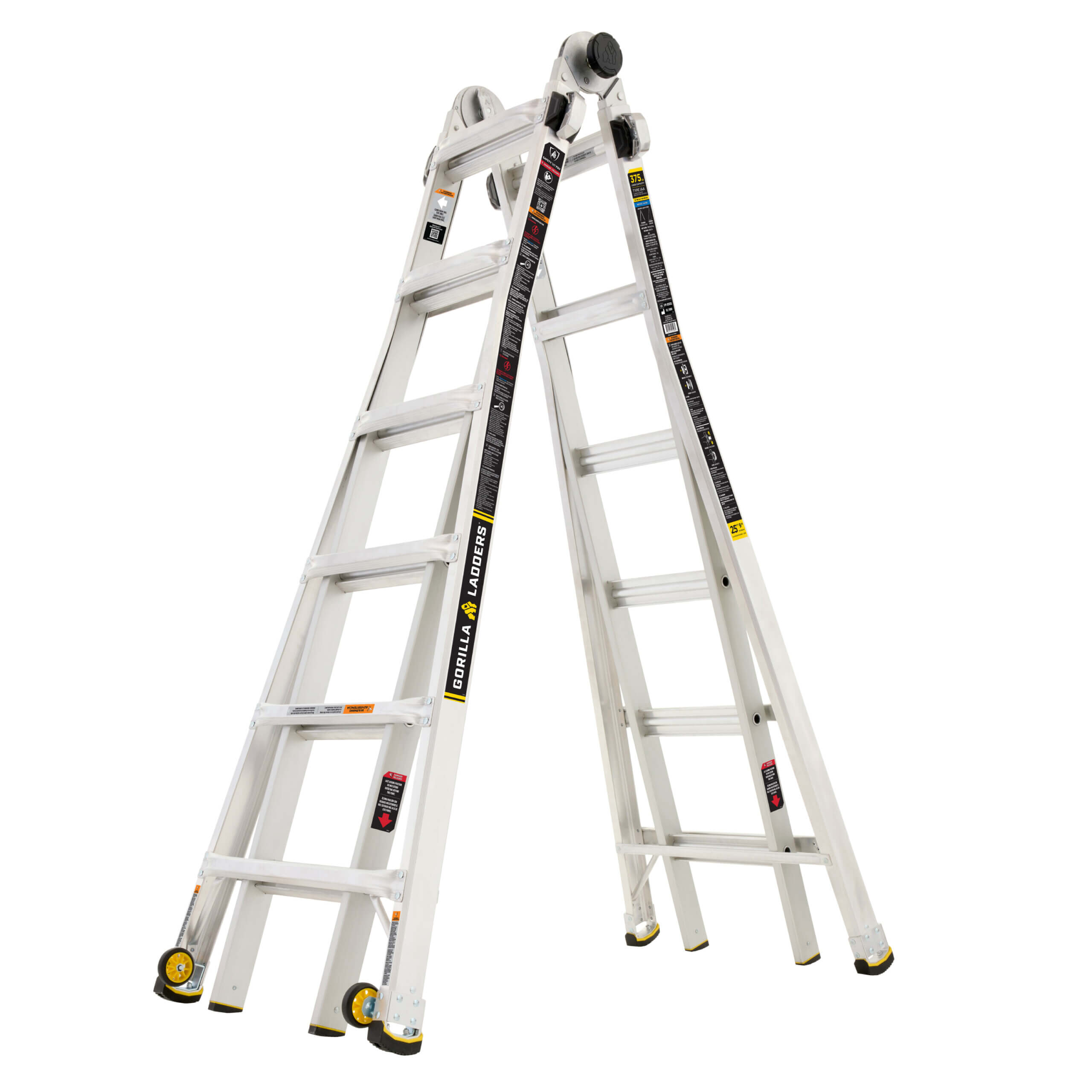 26 ft. Reach MPX Aluminum Multi-Position Ladder with Wheels, 375 lbs. Load Capacity view 1