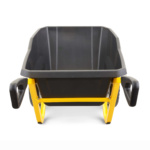 Black and yellow heavy-duty cart with sturdy handles. Part of Gorilla Made's lineup.
