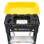 Black and yellow Gorilla utility cart with "MAG-HOLD" text on a black base.