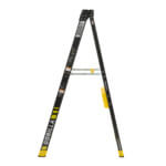 Black Gorilla ladder with yellow accents, labeled "300 LB" for heavy-duty use.