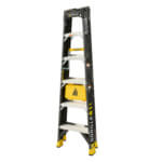Gorilla Made ladder, black and yellow, text: "300 lbs," designed for heavy-duty use.