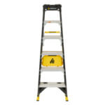 Gorilla Made ladder, black and yellow, featuring shelf with logo, GF300 6B.