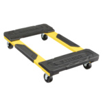Yellow and black Gorilla Made dolly cart with four caster wheels, "GORILLA" text.