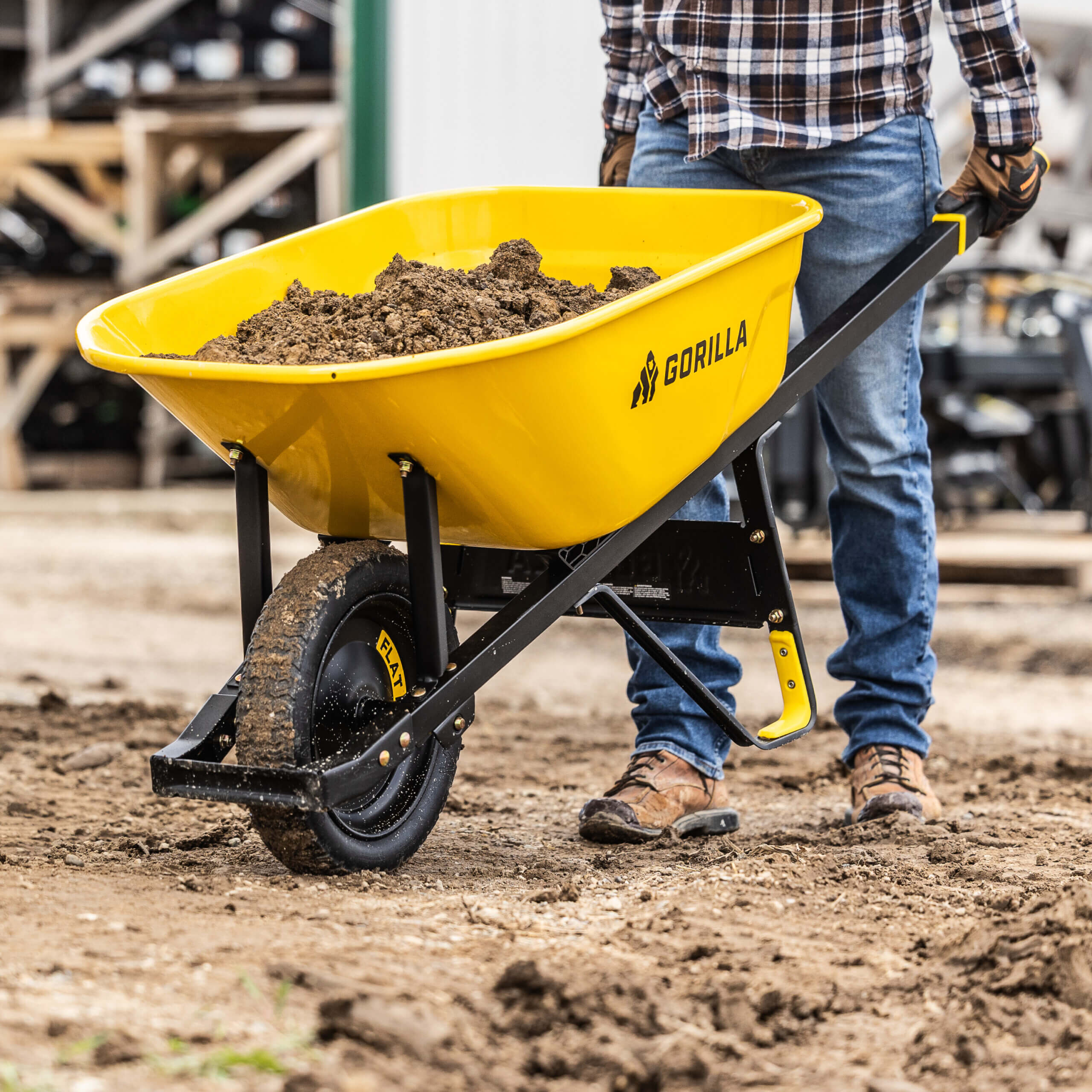 6 cu. ft. Heavy Duty Steel Tub Wheelbarrow view 2