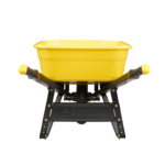 Yellow wheelbarrow by Gorilla Made with black frame and yellow handles.