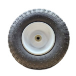 Black replacement tire with white center hub, text: "NOT FOR HIGHWAY USE."