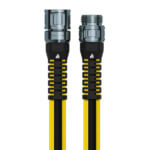 Heavy-duty Gorilla ToughLite PRO garden hose connectors, black and yellow design.